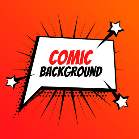 comic speech bubble retro background with rays burst vectorのイラスト素材