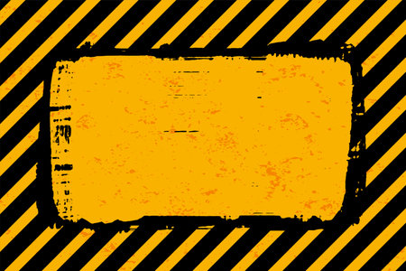 hazardous caution alert yellow background with blank space vectorのイラスト素材
