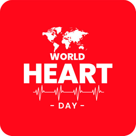 international heart day cardiogram background with world map design vectorのイラスト素材
