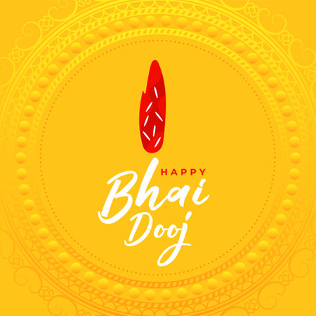 hindu cultural bhai dooj wishes background with roli tilak design vectorのイラスト素材