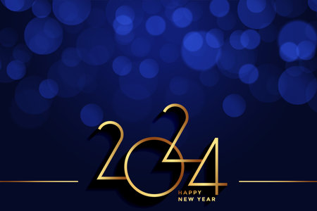 2024 new year eve greeting card in bokeh style vectorのイラスト素材