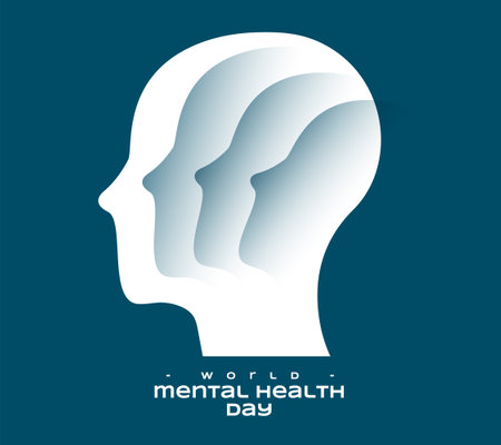 papercut style world mental health awareness background for global treatment vectorのイラスト素材