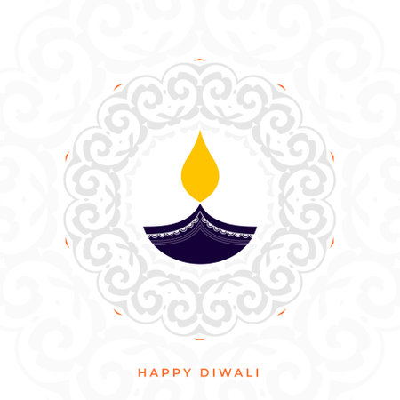 clean happy diwali festival with artistic diya in indian style backgroundのイラスト素材