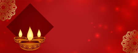 traditional shubh deepavali wishes banner with image or text spaceのイラスト素材