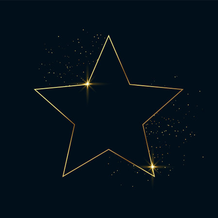 elegant golden and shiny star frame design vectorのイラスト素材