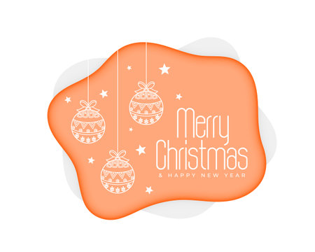 merry christmas and new year eve background with hanging bauble vectorのイラスト素材