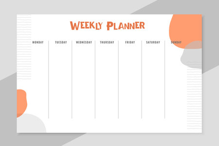 daily reminder planner template for whole week design vectorのイラスト素材