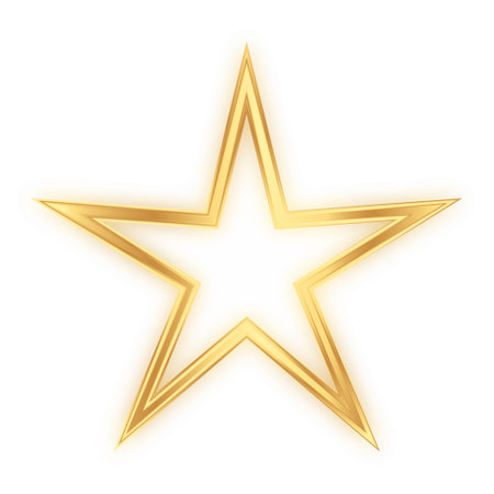 golden and shiny star outline design vectorのイラスト素材