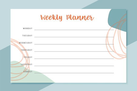 everyday week planner template a ready to print design vectorのイラスト素材