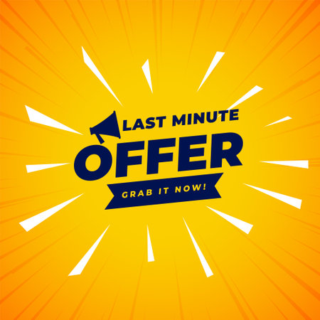 last minute seasonal offer background with megaphone for sale alert vectorのイラスト素材
