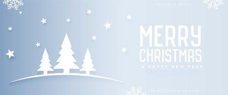 decorative merry christmas and new year eve winter season banner vectorのイラスト素材