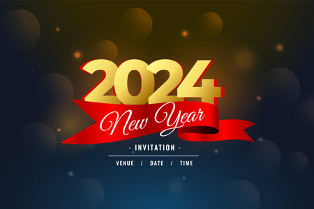 happy new year 2024 greeting card design vector