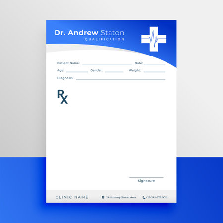 formal medical prescription pad flyer for medicines and pills vectorのイラスト素材