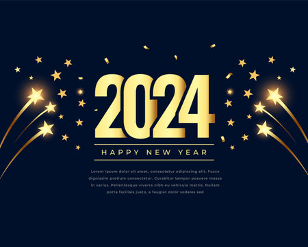 2024 new year celebration background with bursting star vectorのイラスト素材