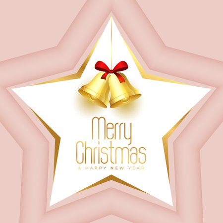 merry christmas festive celebration background with xmas bell design vectorのイラスト素材