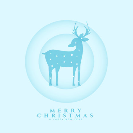 merry christmas wishes background with reindeer design vectorのイラスト素材