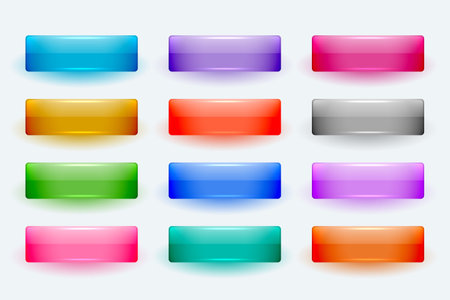 user friendly blank web button icon with shiny effect vectorのイラスト素材