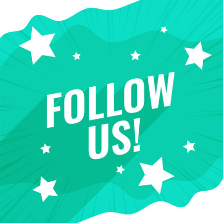 social media follow us web template with star vectorのイラスト素材
