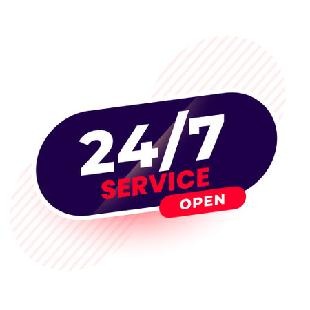 24 hour open helpdesk template for retail or online store vector