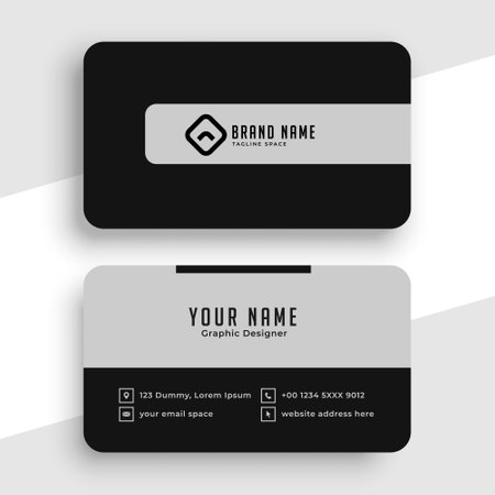 Black and grey elegant business card template vectorのイラスト素材