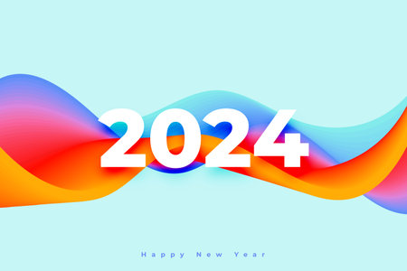beautiful 2024 new year greeting background design vectorのイラスト素材