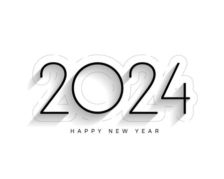 minimal and elegant 2024 new year event card vector