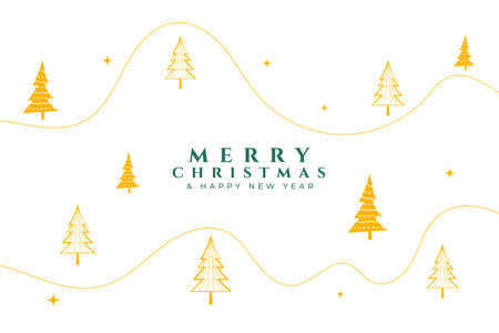 merry christmas winter season tree background design vectorのイラスト素材