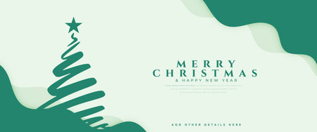 decorative merry christmas and new year eve party invitation banner design vectorのイラスト素材