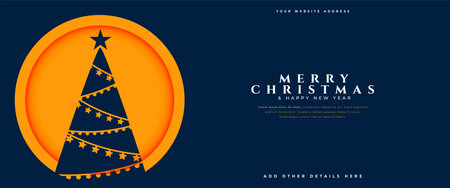decorative merry christmas and new year eve festive season banner design vectorのイラスト素材