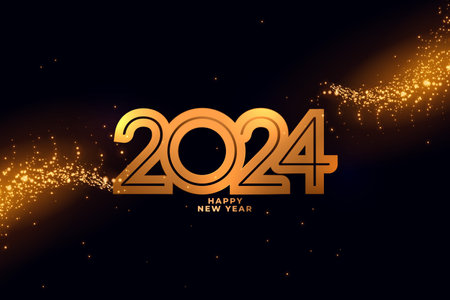 2024 new year eve holiday background with shiny particle effect vector