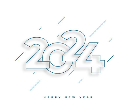 minimal 2024 new year event background in line style vectorのイラスト素材