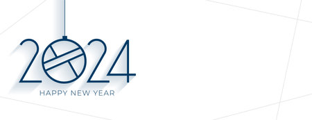 minimal style happy new year 2024 holiday wallpaper design vectorのイラスト素材