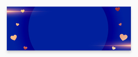 beautiful golden floating hearts valentines day banner with text space vectorのイラスト素材
