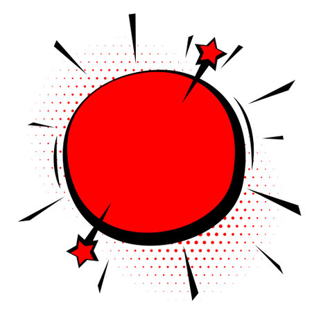 comic style blank speech bubble halftone background with stars design vectorのイラスト素材