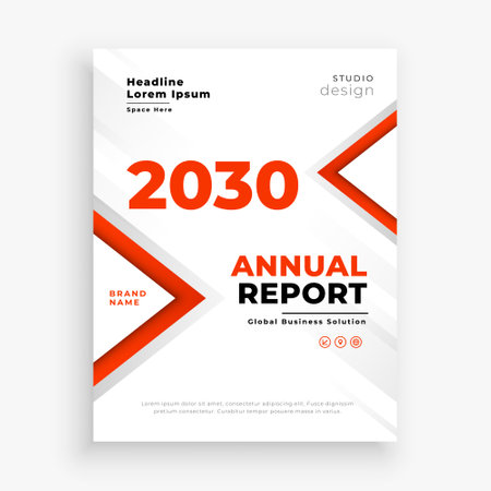 corporate annual report template for yearly magazine or booklet vectorのイラスト素材