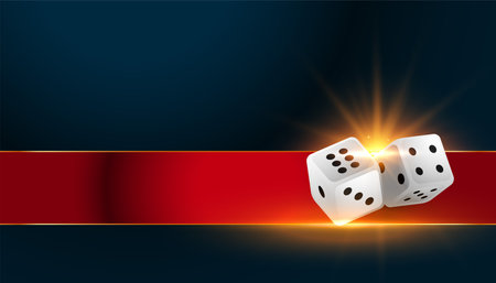 realistic casino poker dice banner with text space vectorのイラスト素材
