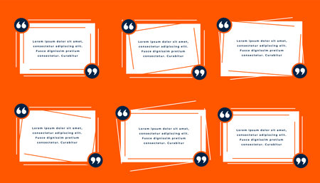 collection of citation frame icon template for social media post vectorのイラスト素材