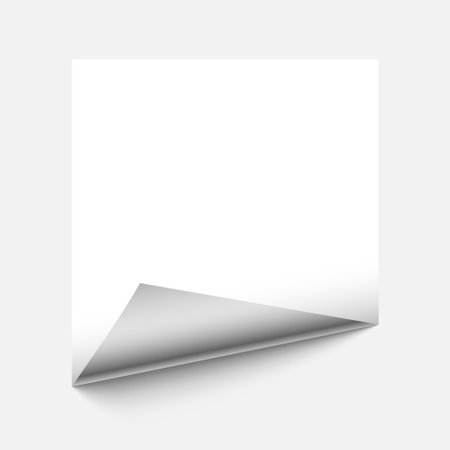 3d style clean paper rolled corner template vectorのイラスト素材
