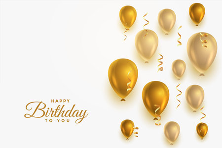happy birthday greeting card poster with balloon decoration vectorのイラスト素材
