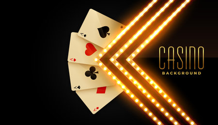 eye catching gambling ace card banner with glowing light bulb vectorのイラスト素材