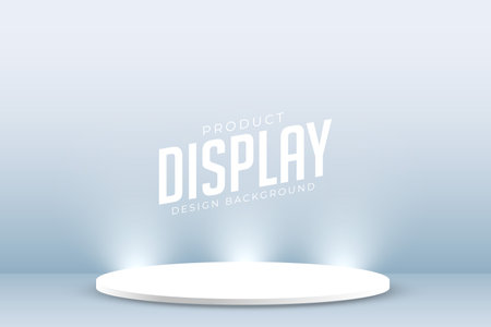 3d podium stand backdrop with light effect for award presentation vectorのイラスト素材