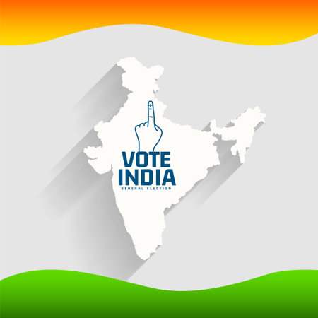 vote for indian general election background with india map design vectorのイラスト素材