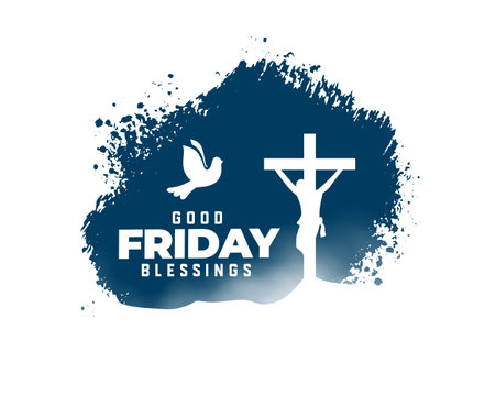 good friday greeting card in gungy style vectorのイラスト素材