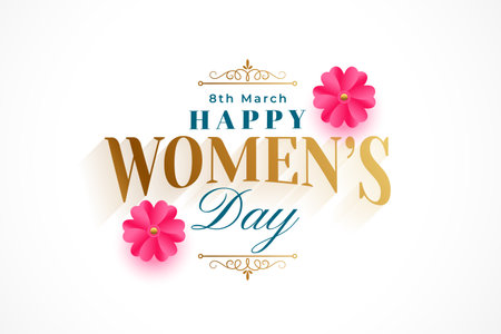 8th march womens day celebration background with flower decor vectorのイラスト素材