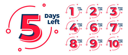 flat countdown timer days left to go for website promotion vectorのイラスト素材