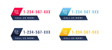 modern call us now web header get in contact vectorのイラスト素材