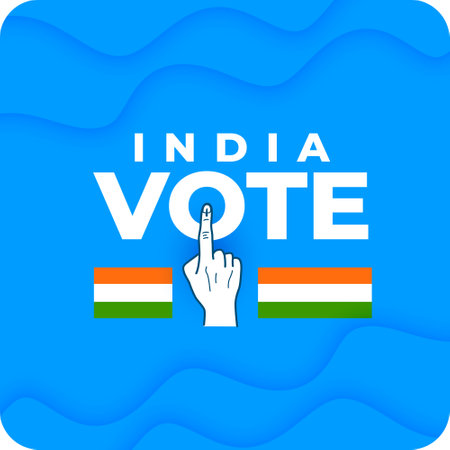 india voting day background with voters hand finger design vectorのイラスト素材