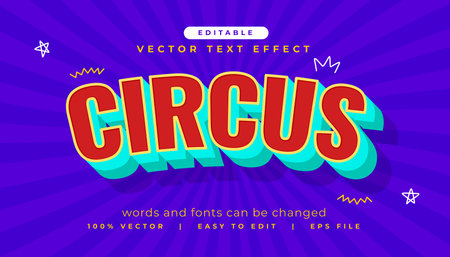 3d style circus font text effect for fun and joy vectorのイラスト素材
