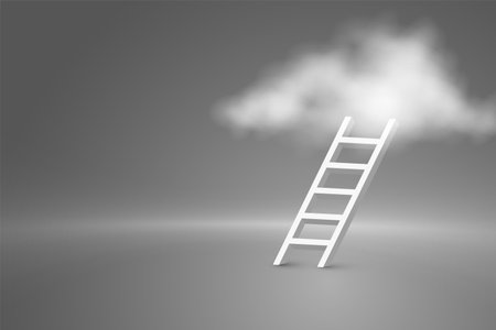 3d style growth ladder background climb up for success and progress vectorのイラスト素材