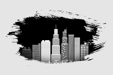 grungy style cityscape modern background for real estate vectorのイラスト素材